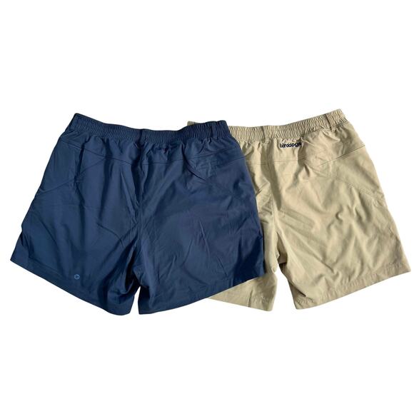 2 pairs Birddogs men's training shorts Blue Tan with liner Size XL - Picture 2 of 5